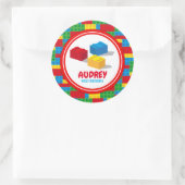 ブロック構築と遊カラフル誕生日 ラウンドシール (バッグ)