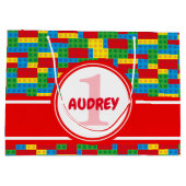 ブロック構築と遊カラフル誕生日 ラージペーパーバッグ (裏面)