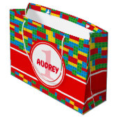 ブロック構築と遊カラフル誕生日 ラージペーパーバッグ (裏面アングル)