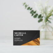 ブロック線の色 | 金ゴールド絹 名刺 (スタンド正面)