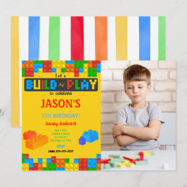 ブロック誕生日写真招待状 招待状