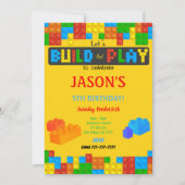 ブロック誕生日招待状 招待状 (正面)