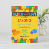 ブロック誕生日招待状 招待状 (スタンド正面)