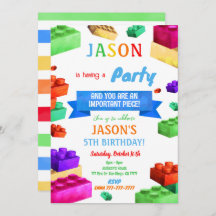 ブロック誕生日招待状