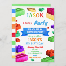 ブロック誕生日招待状 招待状