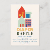 ブロック赤ちゃんシャワーおむつラッフル上の新しい子供 エンクロージャーカード (正面)