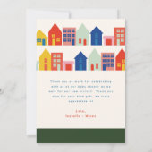 ブロック赤ちゃんシャワーの新しい子供ありがとう サンキューカード (裏面)