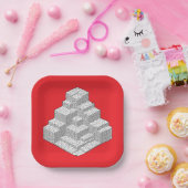 ブロック迷路パズル ペーパープレート (パーティー)