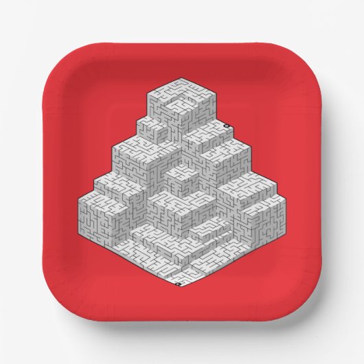 ブロック迷路パズル ペーパープレート (正面)