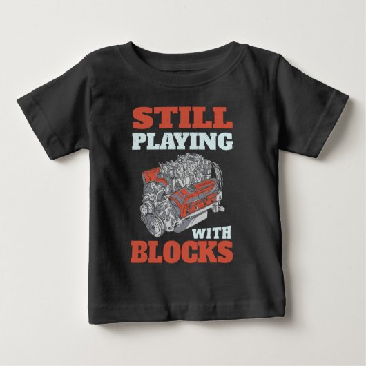 ブロック遊の整備士がある ベビーTシャツ (正面)