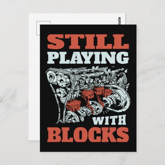 ブロック遊の整備士がある ポストカード (正面/裏面)