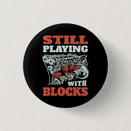 ブロック遊の整備士がある 缶バッジ (正面)