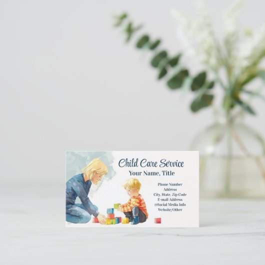 ブロック遊先生ベビーシッター託児セラピスト 名刺 (スタンド正面)