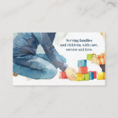 ブロック遊先生ベビーシッター託児セラピスト 名刺 (裏面)