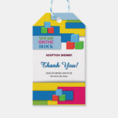 ブロック養子縁組の新しい子供が赤ちゃんシャワーを育てる ギフトタグ (正面)