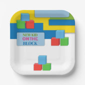 ブロック養子縁組の新しい子供が赤ちゃんシャワーを育てる ペーパープレート (正面)