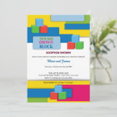 ブロック養子縁組の新しい子供が赤ちゃんシャワーを育てる 招待状 (スタンド正面)