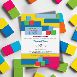 ブロック養子縁組の新しい子供が赤ちゃんシャワーを育てる 招待状