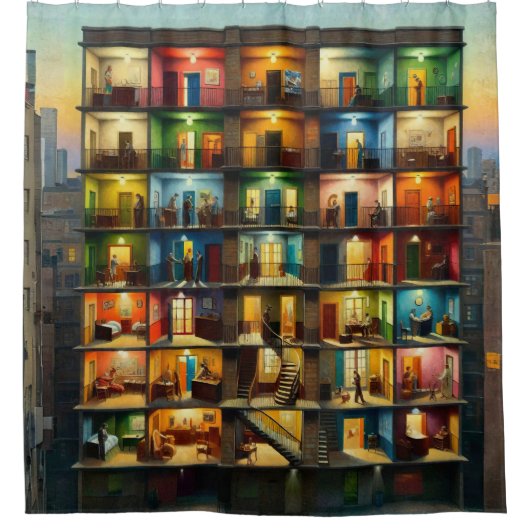 ブロック シャワーカーテン (正面)