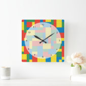 ブロック スクエア壁時計 (ホーム)