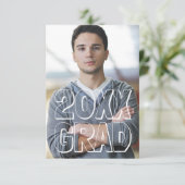 ブロック・レター緑3x5 – 卒業発表 招待状 (スタンド正面)