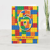 ブロックHappy 6誕生日 カード (正面)
