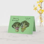 ブロッコおもしろいリーが複雑な炭水化物を話す カード (黄色い花)