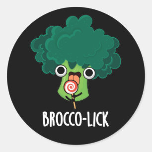 ブロッコリックおもしろいベジブロッコリープンダークBG ラウンドシール