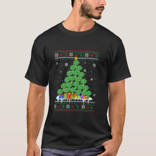 ブロッコリーのおもしろいクリスマスツリー Tシャツ (正面)