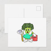 ブロッコリーの農夫とじょうろ ポストカード (正面/裏面)