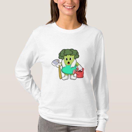 ブロッコリーの農夫とじょうろ Tシャツ (正面)