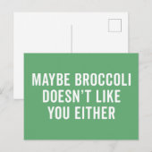 ブロッコリーは好きじゃないおもしろい引用文 ポストカード (正面/裏面)