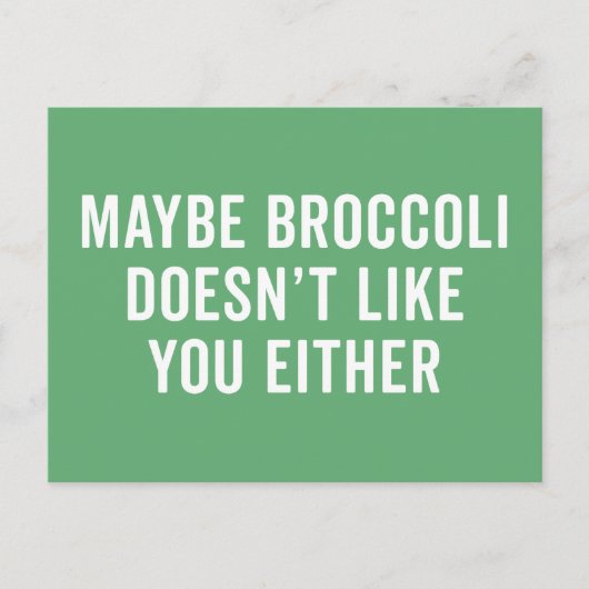 ブロッコリーは好きじゃないおもしろい引用文 ポストカード (正面)