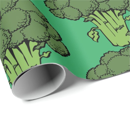 ブロッコリーグリーン野菜ギャグギフトおもしろい ラッピングペーパー (ロールコーナー)