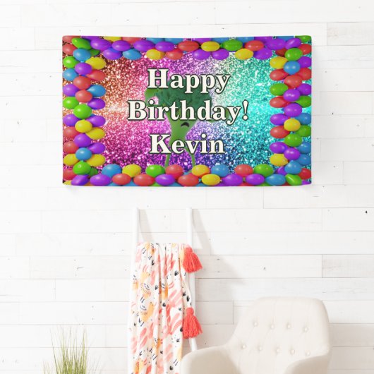 ブロッコリーパーソナライズされたキャラクター誕生日バナー 横断幕 (インサイチュ)