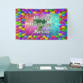 ブロッコリーパーソナライズされたキャラクター誕生日バナー 横断幕 (トレードショー)