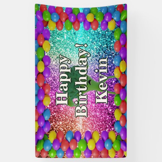 ブロッコリーパーソナライズされたキャラクター誕生日バナー 横断幕 (縦)