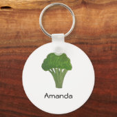 ブロッコリーパーソナライズされたキーリング キーホルダー (正面)