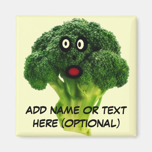 ブロッコリーパーソナライズされた漫画 マグネット (正面)