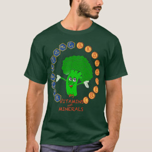ブロッコリービタミンとミネラル、かわいいベジタリアン Tシャツ