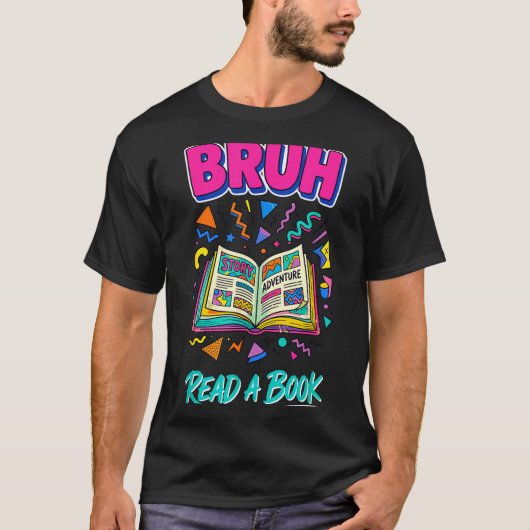 ブロッコリーブーム 読書 おもしろ 読書家 レトロ 90年代 Tシャツ (正面)
