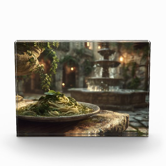 ブロッコリーラーベ付きスパゲッティ フォトブロック (正面)