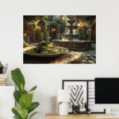 ブロッコリーラーベ付きスパゲッティ ポスター (ホームオフィス)