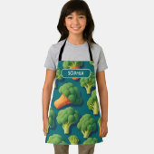 ブロッコリーレトロカラフルパタパーソナライズされたーン エプロン (インサイチュ)