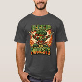 ブロッコリー武士道 - 森林を守れヒーロー Tシャツ (正面)