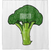 ブロッコリー漫画イラストレーション シャワーカーテン (正面)