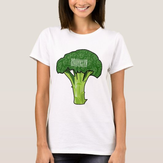 ブロッコリー漫画イラストレーション Tシャツ (正面)
