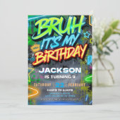 ブロッコリー誕生日パーティーの招待状 楽しいティーンのパーティー 招待状 (スタンド正面)
