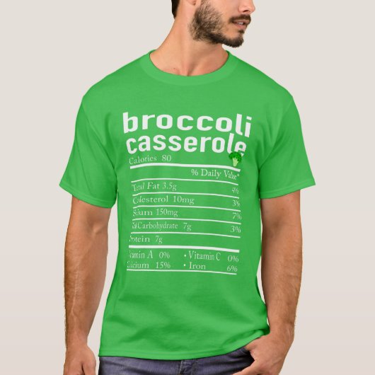 ブロッコリー・カセロール栄養事実感謝祭Ch Tシャツ (正面)