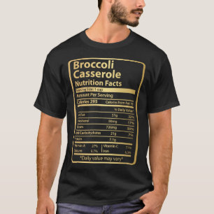 ブロッコリー・カセロール栄養事実感謝祭F Tシャツ